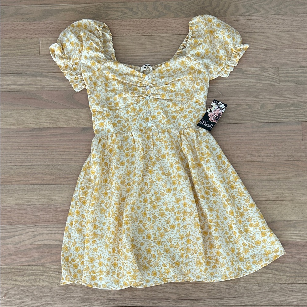 Blush Yellow Floral Dress